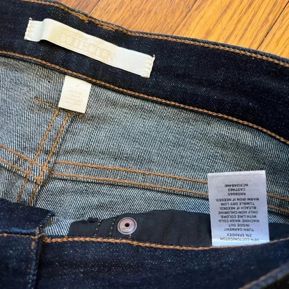 NORDSTROM COLLECTION NWT Dark Denim Jeans Flared - Picture 3 of 5